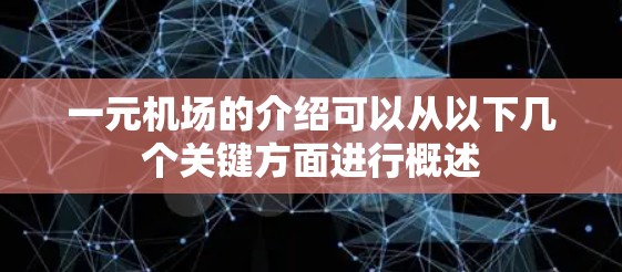 一元机场的介绍可以从以下几个关键方面进行概述