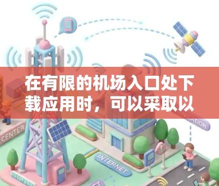 在有限的机场入口处下载应用时，可以采取以下策略